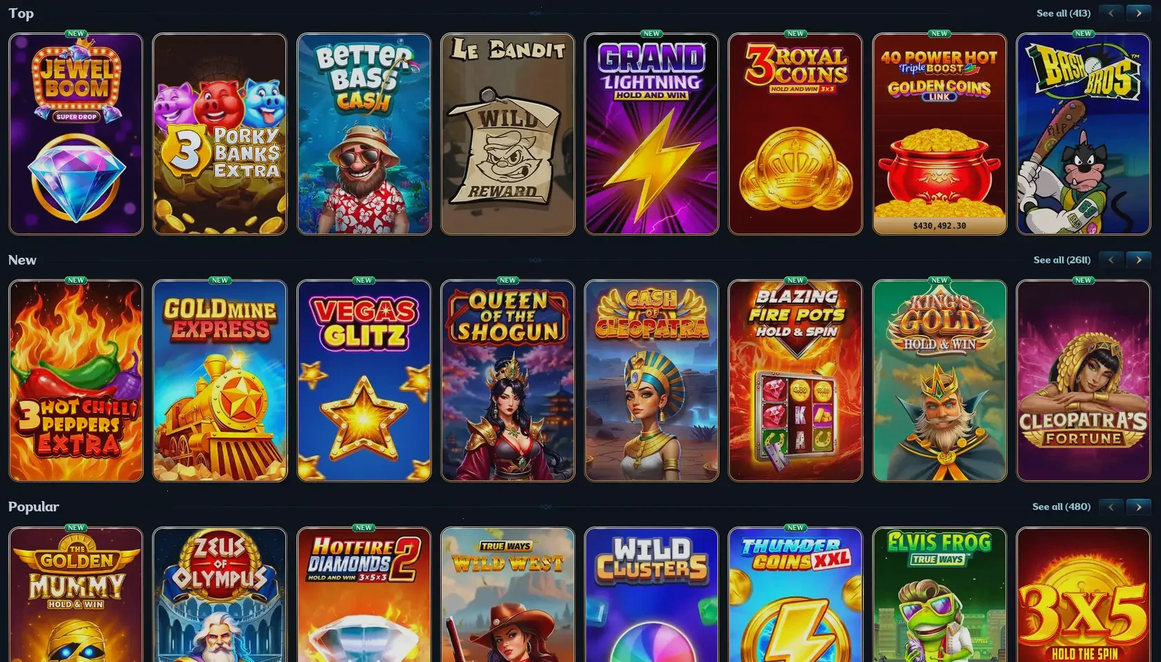 Overzicht van het spelaanbod bij Rakoo Casino